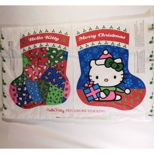 David Textiles Sanrio Hello Kitty Patchwork Holiday Stocking Material Panel